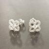 Four Leaf Clover Earrings Simple Fashion Ladies Earrings Small White Zircon Stud Earrings