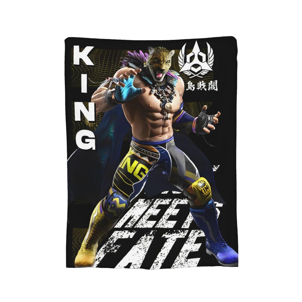 Panda Tekken 8 Gaming Blanket Flannel Novelty Breathable Throw Blankets for Bedspread Autumn/Winter,