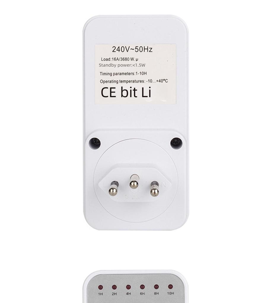 10-Hour Countdown Electric Bicycle Charging Socket Plug - EU/US/UK/FR/AU