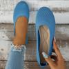 Fashion Women Round Toe Flat Shoes Solid Color Knitted Slip On Shoes Casual Breathable Ballet Flats Women Mesh Flat Shoes Loafers Woman