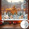 1pc 1D Flat Static Window Clings Featuring Winter Snow Houses, Pine Trees, Snowmen, And Snowflakes, Glueless Static Adhesion