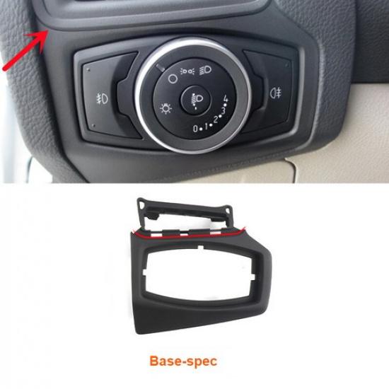 1x Matte Black Car Headlight Button Frame Replace Part For Ford Focus 15 16 17