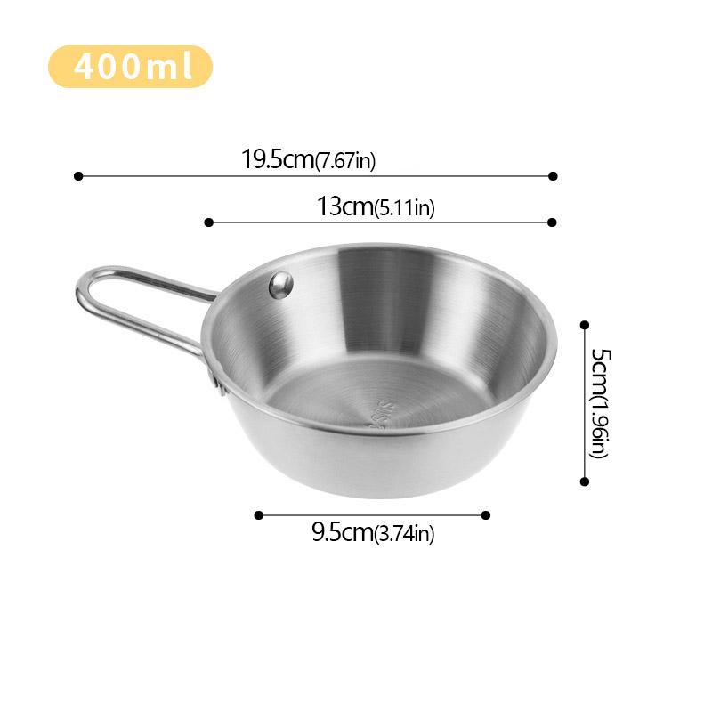 304 Нержавеющая сталь Бытовая корейская кухня Чаша с ручкой Рис Вино Чаши Соус Приправа Блюдо Сервировка Кухонная Посуда