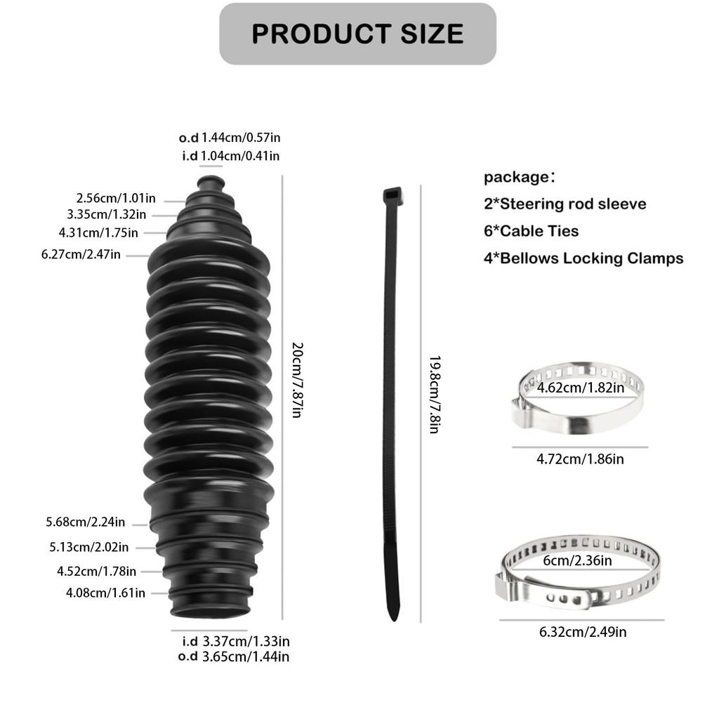 Steering Rack Boots, Compatible Steering Rack, 12 Pieces Front Steering Rack Boots Silicone Bellows