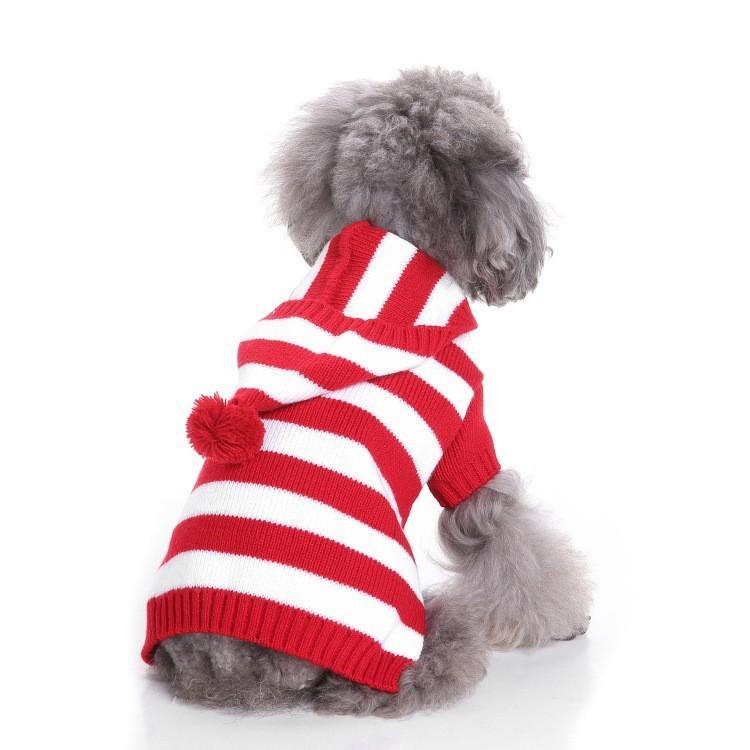 Осенне-зимний рождественский свитер для собаки с высоким воротом - Теплый трикотаж для питомцев