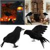 House Decor Handmade Model Feathered Raven Artificial Crows Lifelike Black Bird Halloween Ornament
