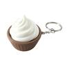 Stress Relief Key Pendant 3D Printed Simulation Cake Fidget Keychain with Metal Ring, Dessert Squeeze Toy Click Button Commuting & Detachable Design,
