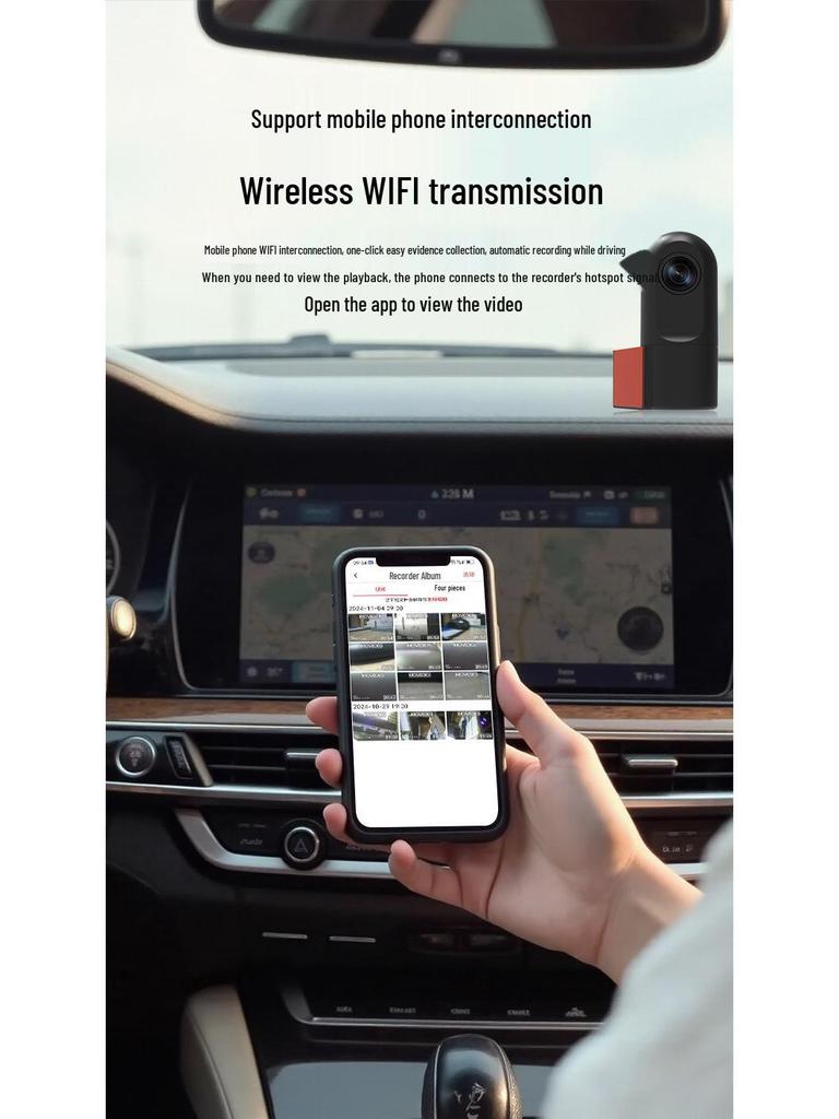 WiFi HD Видеорегистратор с подключением к мобильному приложению, USB автомобильный видеорегистратор и беспроводная установка