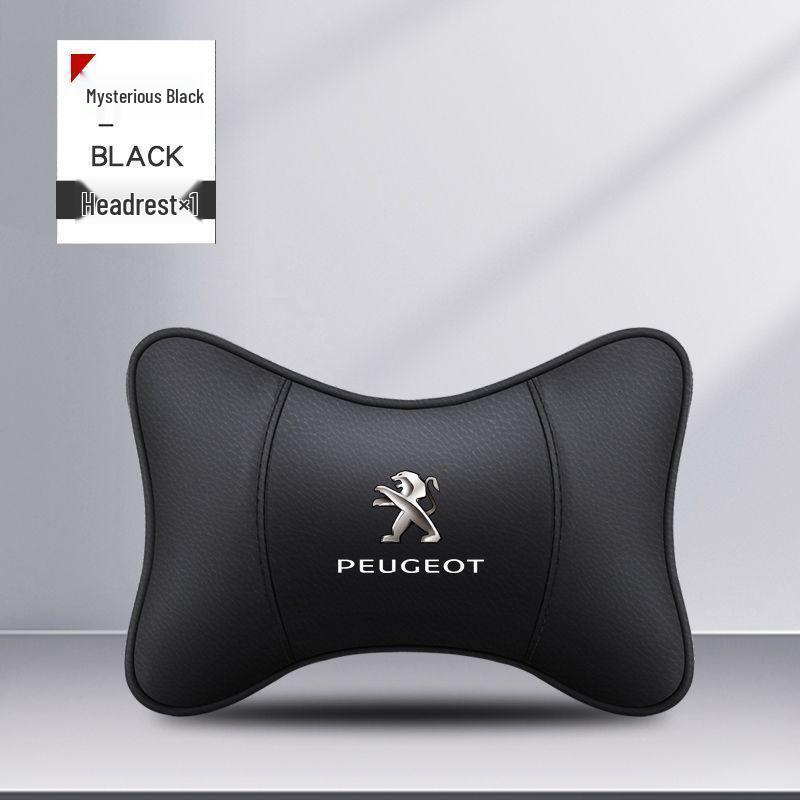 Compatible Headrest & Lumbar Support Cushions, Neck Pillows, and Interior Emblems for Peugeot 408, 4008, 2008, 508L.