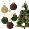 12 Pcs Velvet Christmas Balls Bulk Flocked Christmas Tree Ball Ornaments Plastic Balls Xmas Decorative Hanging Ornaments Christm