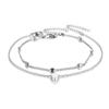 Anklet - SHOP-STORY - Silver - Double Chain - 17 Cm + 5 Cm Extension - Woman