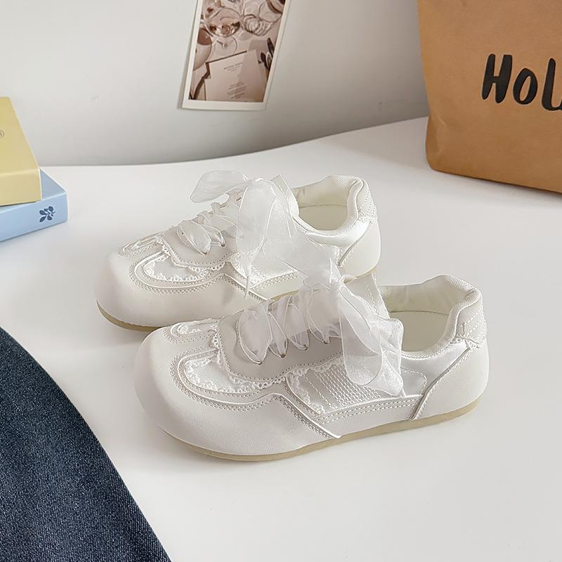 Модные женские балетки 2025 Ретро кружевные повседневные туфли Удобные нескользящие на мягкой подошве Спортивная обувь для улицы Балетки Zapatos Mujer