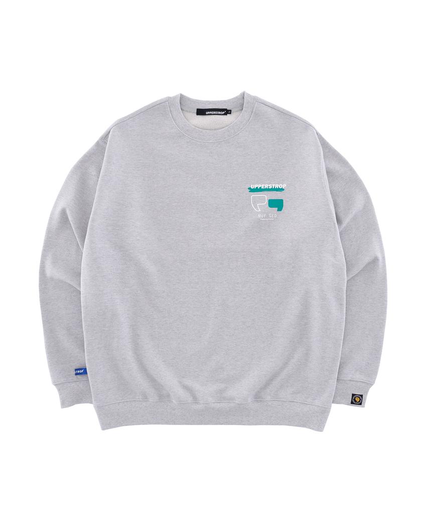 UPPERSTROP [Up9006] Authentic Logo Sweatshirt Melange Gray