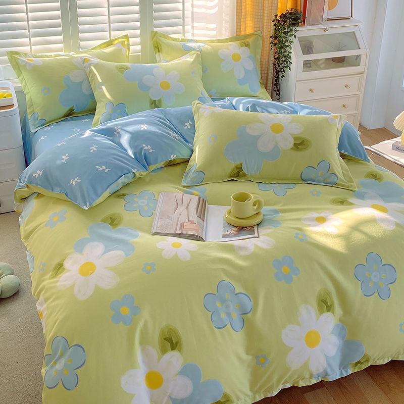 Комплект из четырех простыней, постельное белье, пододеяльник из стираного хлопка с пескоструйной обработкой, простыня, односпальное одеяло для спальни, комплект из трех предметов