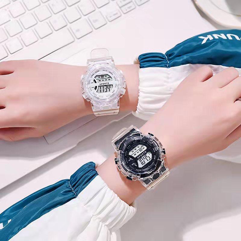 Квадратные новые высококачественные мужские электронные цифровые популярные наручные часы унисекс, прозрачные часы, модные женские спортивные часы, уникальные