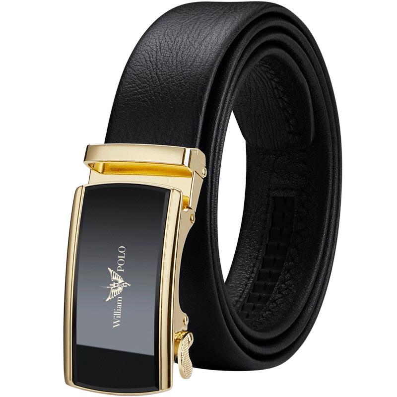 Ремень Emperor, мужской ремень с автоматической пряжкой, деловой тренд, мужской брючный ремень из воловьей кожи среднего и молодого возраста, деловой брючный ремень высокого качества