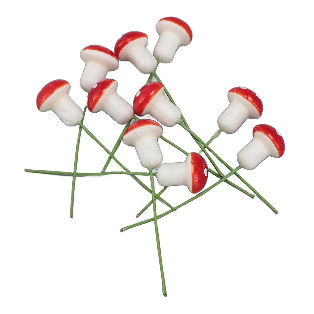 40PCS Mushroom Miniature Decoration Plastic Mushroom Pot Micro Landscape Decoration