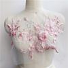 Sequin DIY Wedding 3D Appliques Patch Embroidery Applique Flowers Beaded Fabrics Lace Fabrics