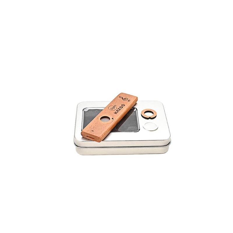 Mini Wooden Kazoo With Metal Box Guitar Ukulele Accompaniment Orff Instruments Flute Harmonicas For Music Lovers