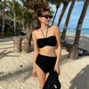 New Sexy High Waist Skinny Sling Swimsuit Women's Solid Color Beach Split Hot Spring Swimsuit Women