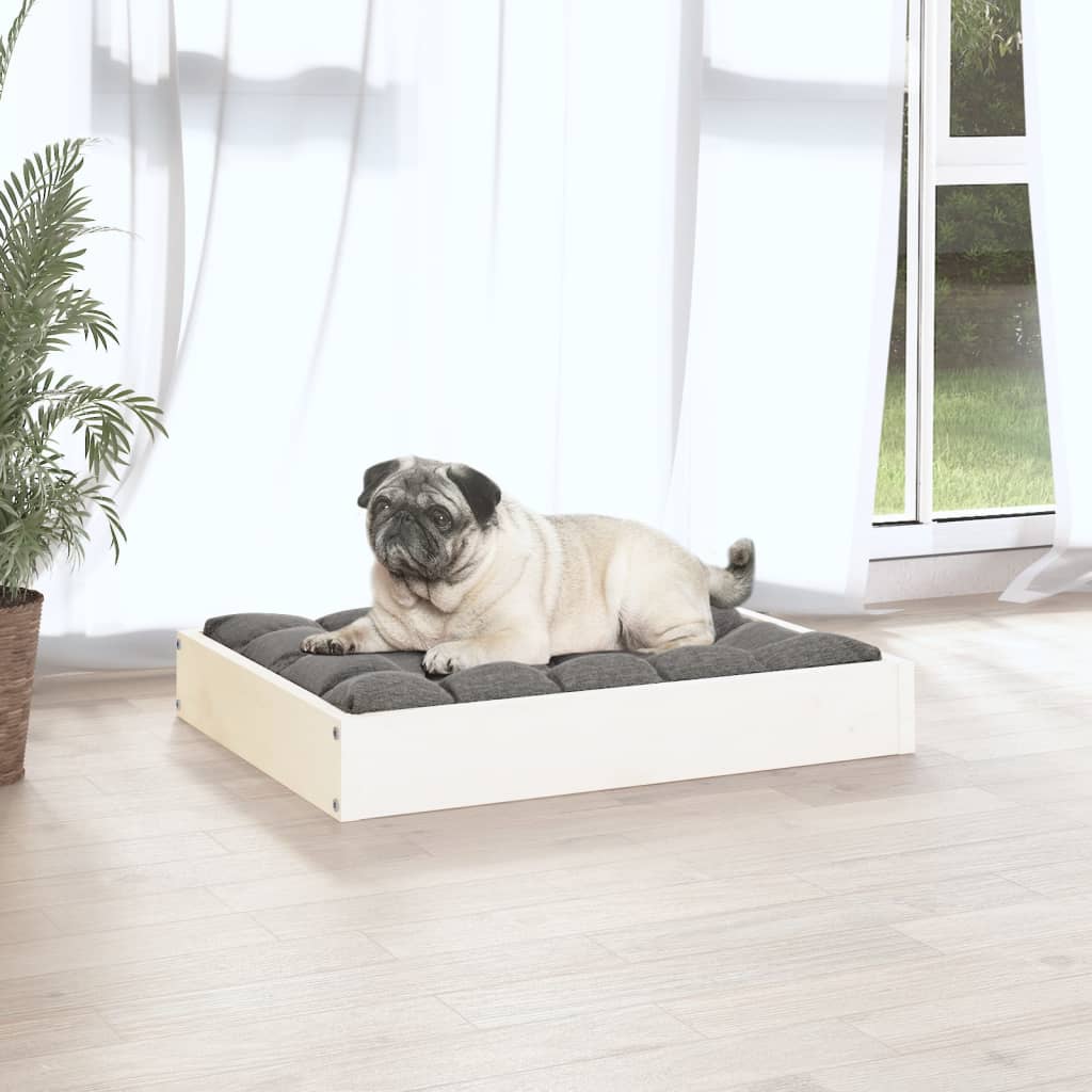 Vidaxl Legowisko Dla Psa, Białe, 61,5X49X9 Cm, Lite Drewno Sosnowe