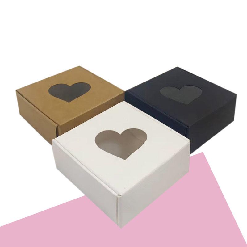 WTEMPO Heart-Shaped Clear Window Paper Gift Boxes Perfect for DIY Crafts & Trinket Packaging Birthday Wedding Party Decor Treat Boxes