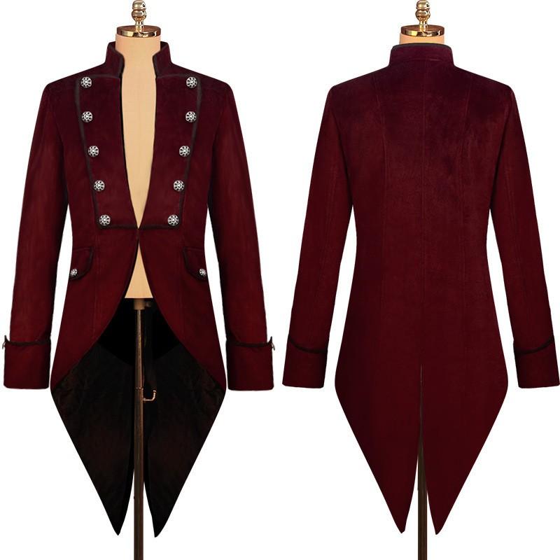 Medieval Vintage Tuxedo Halloween Court Punk Costume Stage Cosplay Performance Jacket