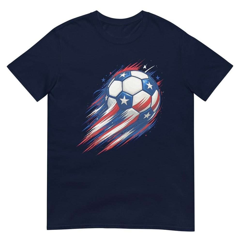 Retro Soccer 4th Of July Gifts Patriotic Red White Blue Boys TShirt