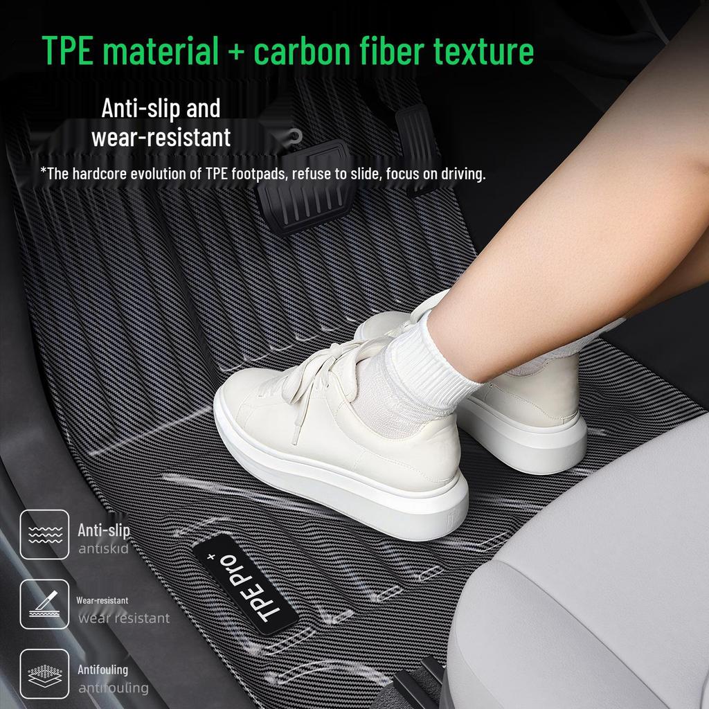 Honda ZR-V Carbon Fiber Style TPE Floor Mats - Car Protection & Decorative Carpet