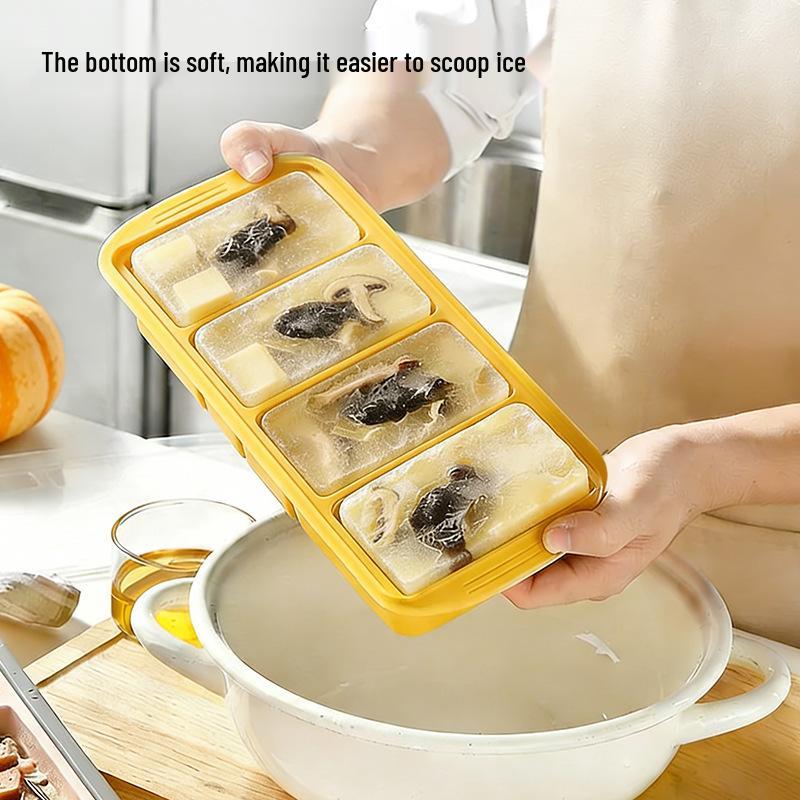 Lid Long Silicone Ice Tray Mold with Large Storage