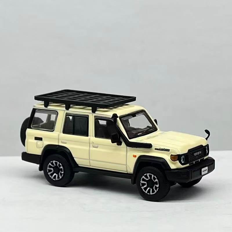 AFM5 DBGT 1:64 Toyota Land Cruiser LC70 Plastic Chassis Alloy Body Miniature Model Off-Road SUV Diecast JDM Collectors Toy Car Gift