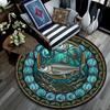 Marine Life Glass Round Area Rug Under Office Chairs Bedroom Living Room Home Decor