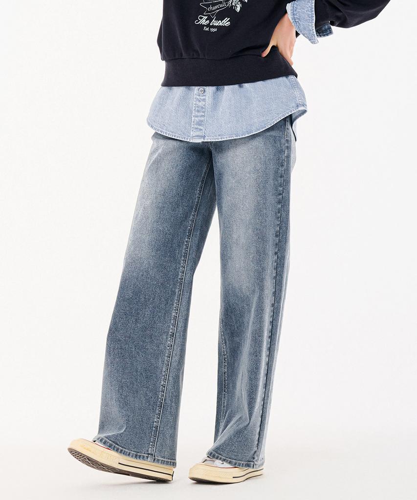 CHASECULT Women'S M-Tone Washed Wide Denim Pants-Farg2362B0N