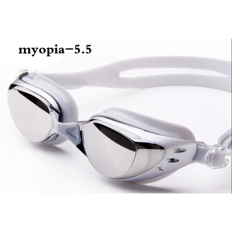 Спортивные взрослые очки для плавания с близорукостью для мужчин и женщин, диоптрийные очки для плавания, противотуманные водонепроницаемые силиконовые очки для плавания -1,5 до -8,0