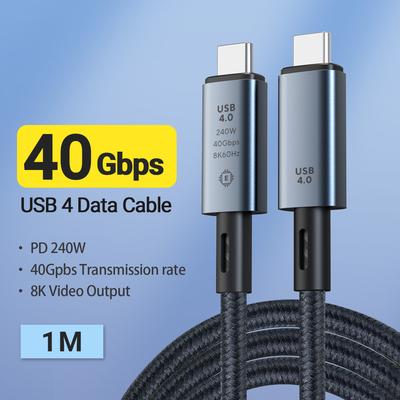 240 Вт USB C на Type C PD Кабель быстрой зарядки 8K 60 Гц 40 Гбит/с Кабель передачи данных для 15 16 17 Samsung Huawei Macbook