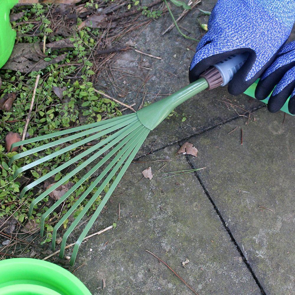 Садовые грабли с удобной рукояткой, 9 зубьев, 15,5 дюймов, ручные грабли, садовая вилка, грабли для травы, для двора
