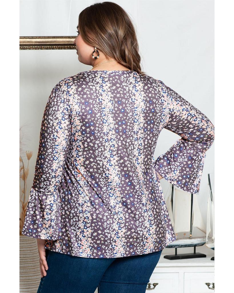 Azura Exchange Блуза Babydoll с цветочным принтом и круглым вырезом больших размеров