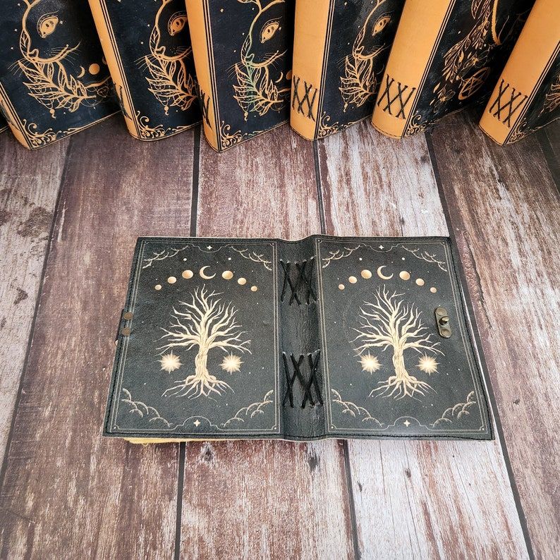 Кожаный журнал «Древо жизни и луна», Блокнот, Скетчбук, Кожаный дневник, Дневник для путешествий, Дневник сновидений, Свадебный подарок, Персонализированный подарок.