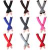 Striped Long Sleeve Knitted Handschoenen Wristband Arm Warmer Fingerless Long Gloves Elbow Mittens