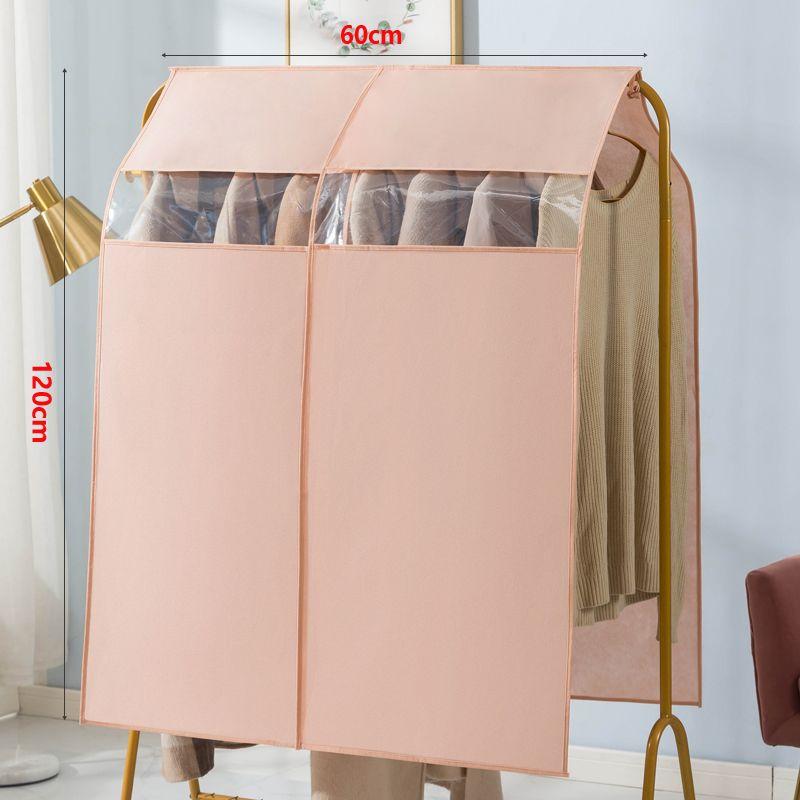 Simple Solid Color Clothes Dust Cover Thickened Non-woven Coat Hanger Cover Cloth Household Clothing Storage Dust Cover