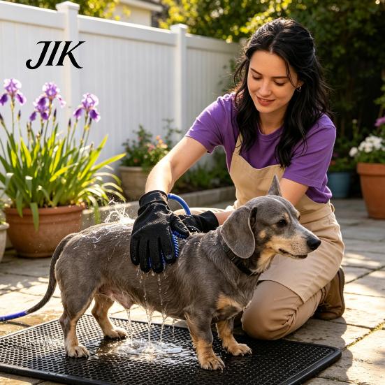 Massage Gloves for Cats Pet Bathing Glove And Sprayer, Connect Garden Hose Design, TPR Five-finger Cat Grooming Accessories Brush, Mitts Dogs Washing