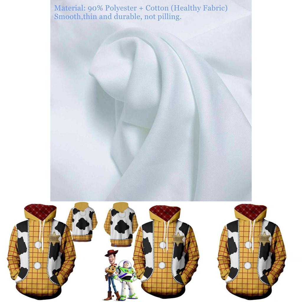 Толстовка с капюшоном и принтом ковбоя шерифа Вуди из «Истории игрушек 4», с яркой 3D-цифровой печатью