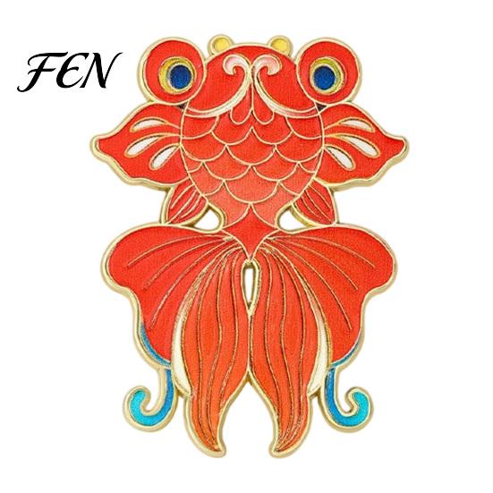 Butterfly Kite Badge Chinese Style Paper Brooch, Enamel Goldfish Swallow Badge, Decorative Pin for Clothing Scarves and Bags Durable Metal
