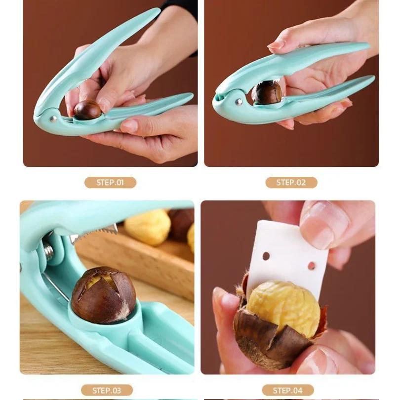 Chestnut Clip Opener Jagged Inner Knife 304 Stainless Steel Walnut Pecan Filbert Macadamia Pistachio Nutcracker Cutter Kitchen