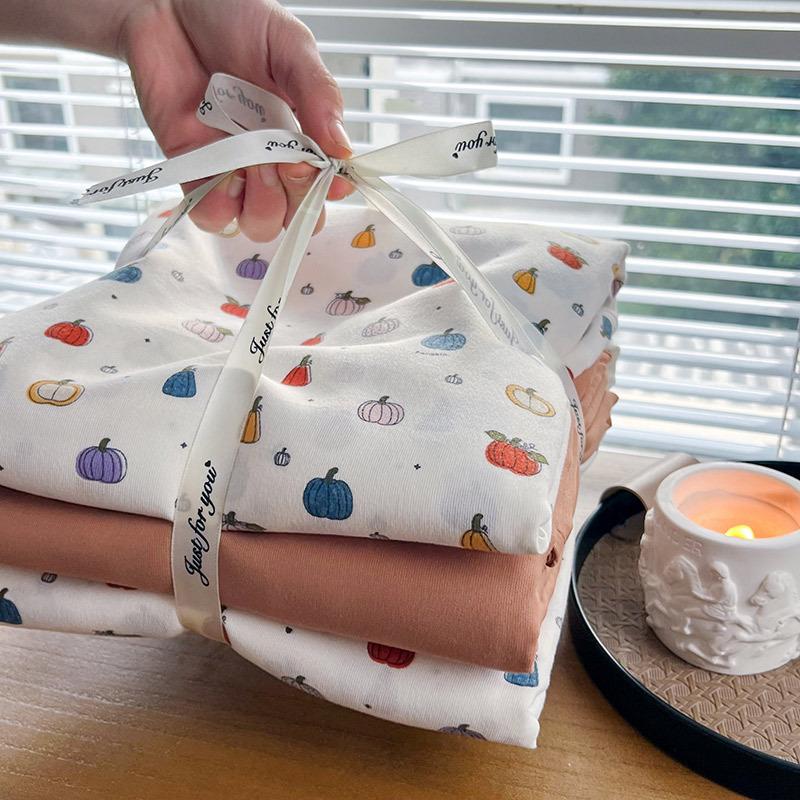 Комплект из 4 предметов из трикотажного хлопка класса А, мытой двойной пряжи, с небольшим цветочным узором, чулочно-носочный стиль