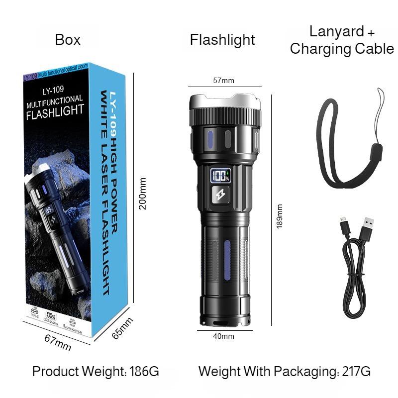 Multifunctional portable outdoor strong light rechargeable flashlight long range lamps flashlight
