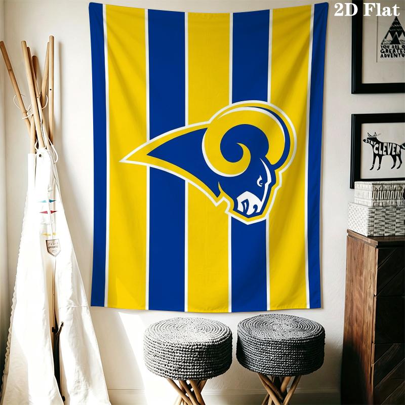 Los Angeles Rams Wall Tapestry Aesthetic Wall Hanging Printed Fabric Blanket Decorative Tapestries for Bedroom Living Room Home Decor