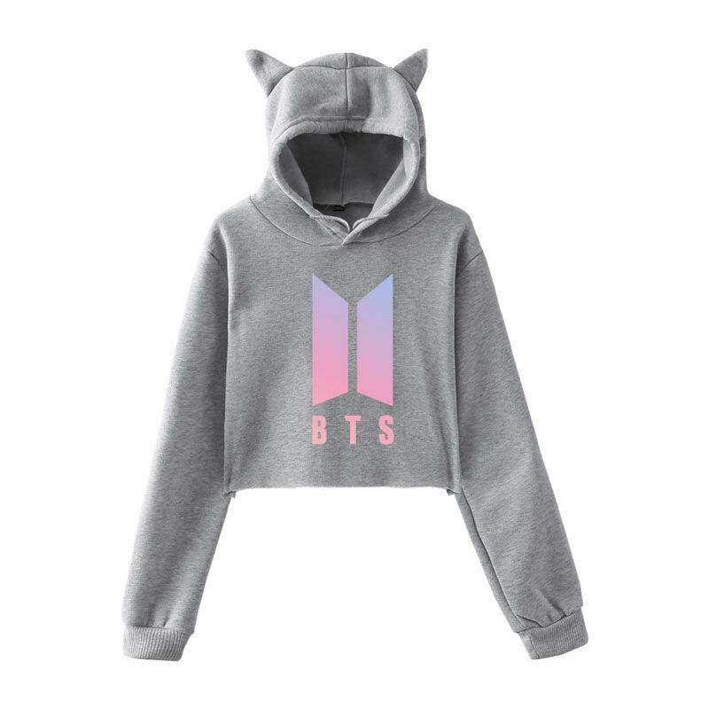 Худи BTS Bangtan Boys Love Yourself Tear с дизайном в виде милых кошачьих ушек, в нескольких цветовых вариантах