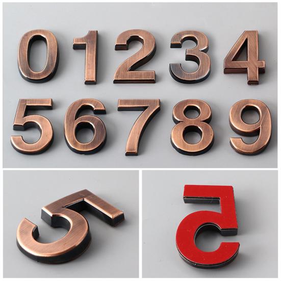 0-9 Modern House Door Plaque Address Arabic Number Digit Plate Sign Decoration