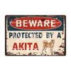 [ WellCraft ] Dog Beware Protected By A Borzoi Metal Sign Tin Poster Home Decor Bar Wall Art Painting 20*30 CM Sizer DB-12